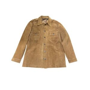 Dragonfly Clothing Company Mens Tan Suede Trucker Jacket Size XL